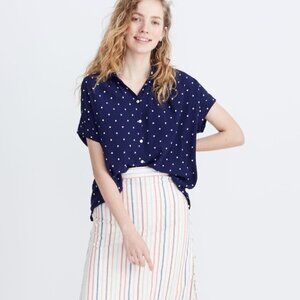 Madewell Central Shirt in Polka Dot Size XL